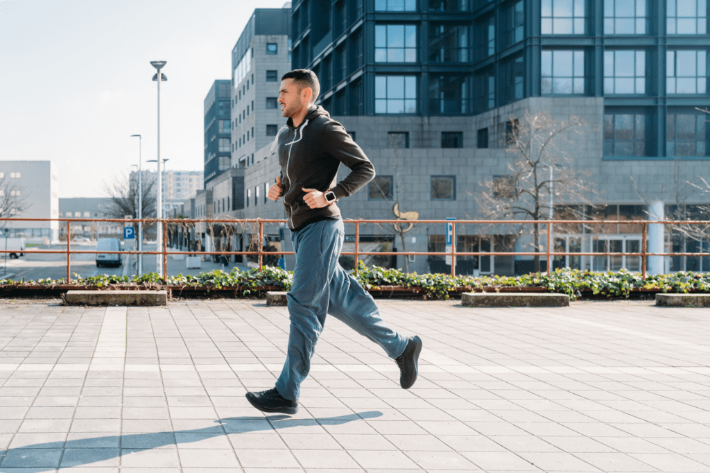 Man Running After Taking Vitamin D3 and K2 Suppements