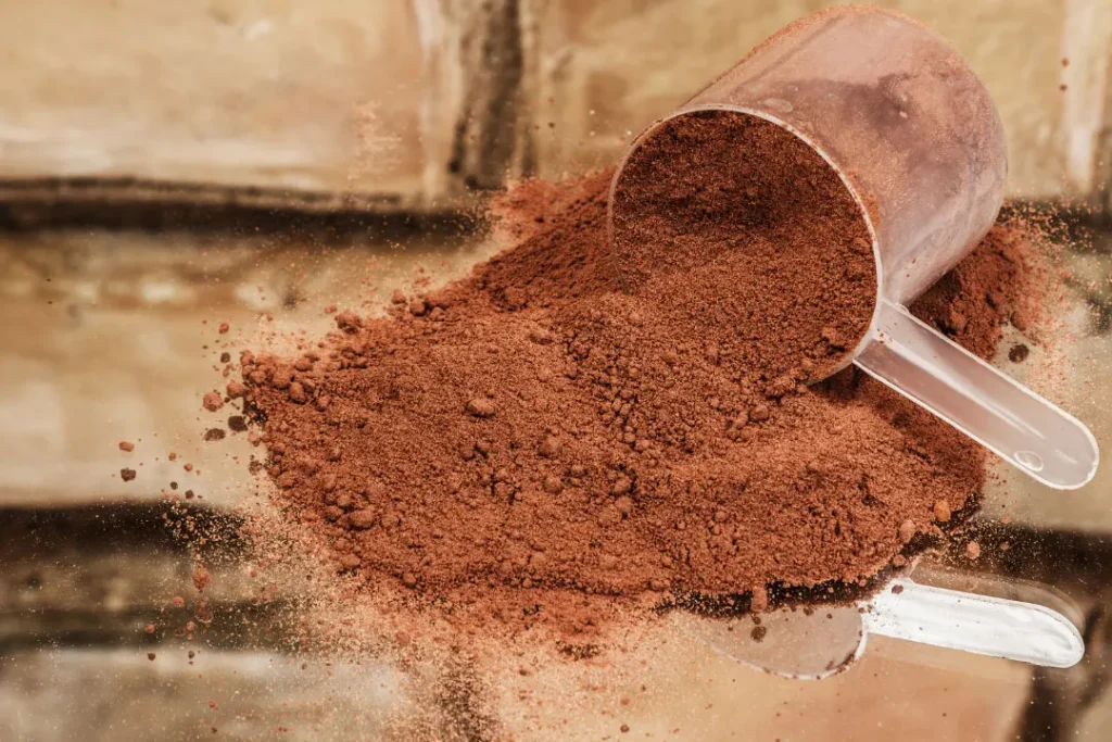 close up shot of Evolve Plant Based Protein Powder